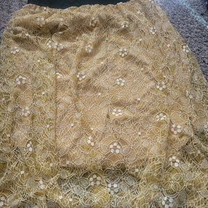 Mustard yellow lace skirt